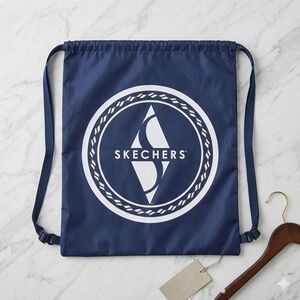 Unisex Skechers Navy Blue and White Drawstring Logo Backpack